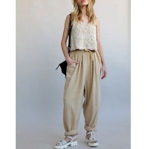 Free People Essential Double Cloth Linen Harem Pants